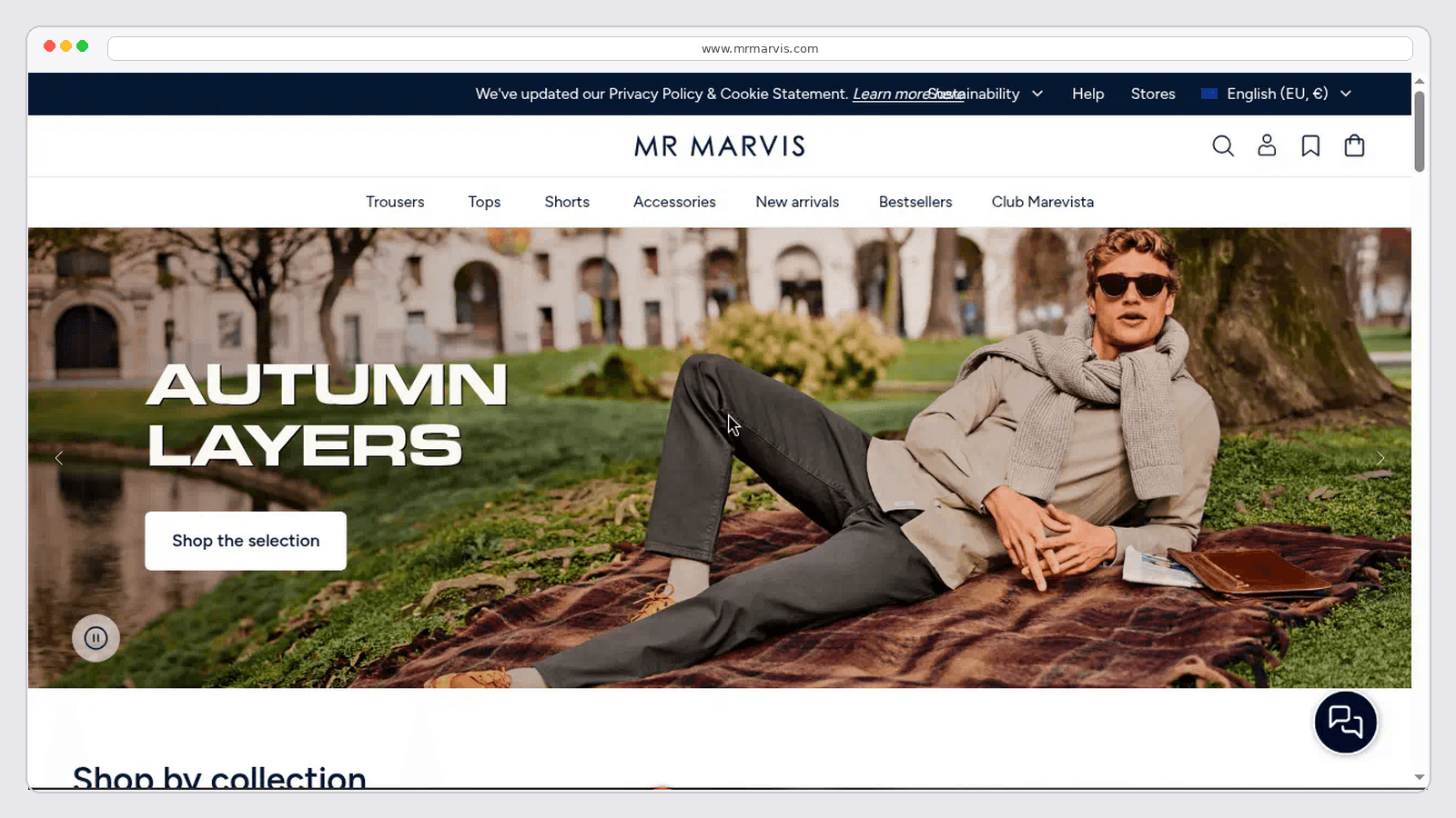 MR MARVIS homepage in browser frame